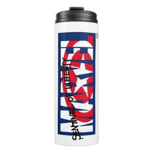 Marvel Logo With Captain America Shield Inside Thermal Tumbler