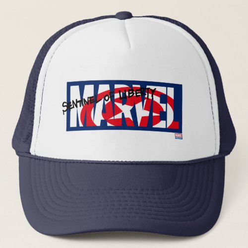Marvel Logo With Captain America Shield Inside Trucker Hat