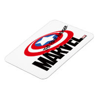 Marvel Logo With Captain America Shield On Top Magnet