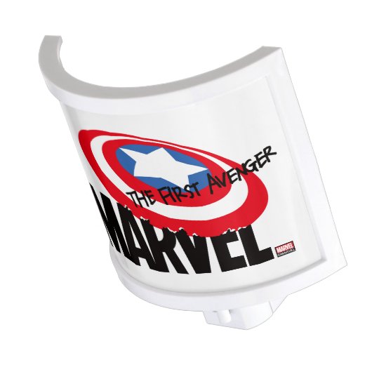 Marvel Logo With Captain America Shield On Top Night Light (Angled)