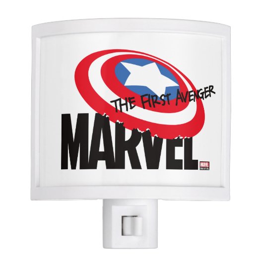Marvel Logo With Captain America Shield On Top Night Light (Front)