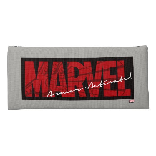 Marvel Logo With Iron Man Blaster Inside Pencil Case (Back)