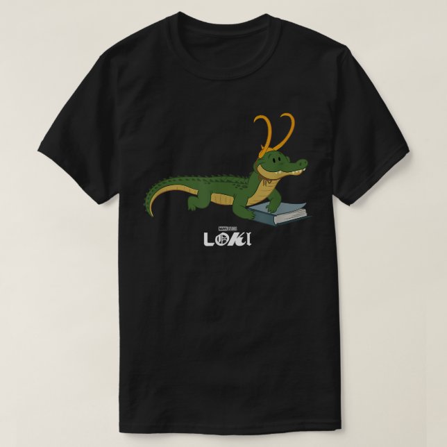 Marvel Loki Alligator Loki Variant Book Reader T-Shirt (Design Front)