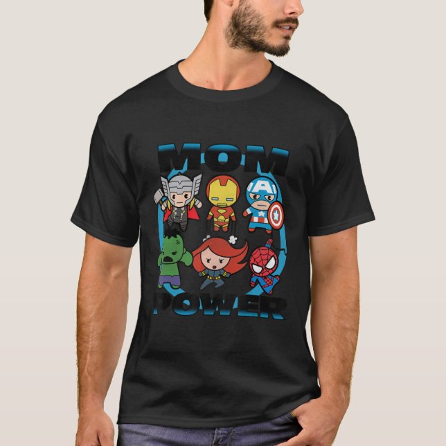 Marvel Mother's Day Kawaii Mom Power Graphic T T-Shirt (Front)