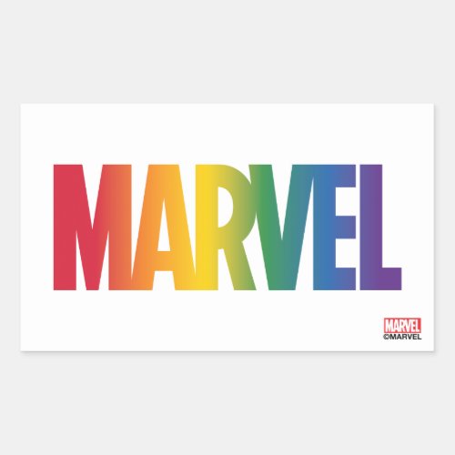 Marvel Rainbow Gradient Logo Rectangular Sticker