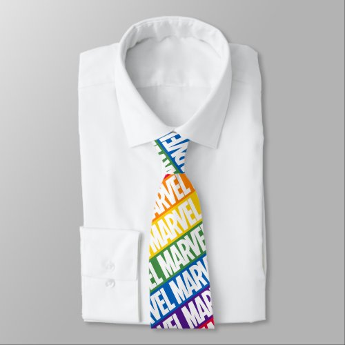 Marvel Rainbow Stripe Pattern Neck Tie