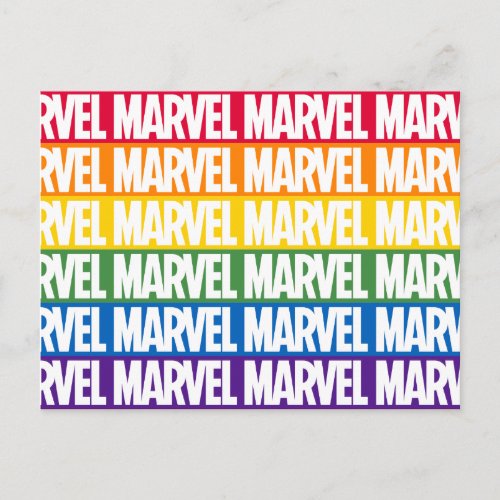 Marvel Rainbow Stripe Pattern Postcard