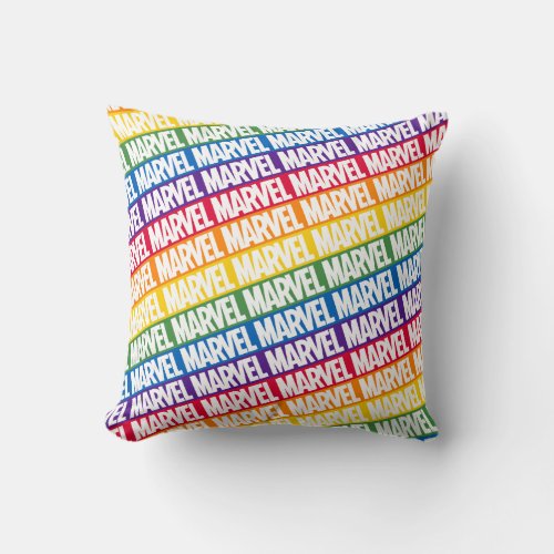 Marvel Rainbow Stripe Pattern Throw Pillow