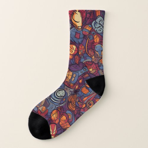 Marvel seamless pattern  socks