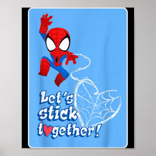Marvel Spider-man Lets Stick Together Valentine Ca Poster
