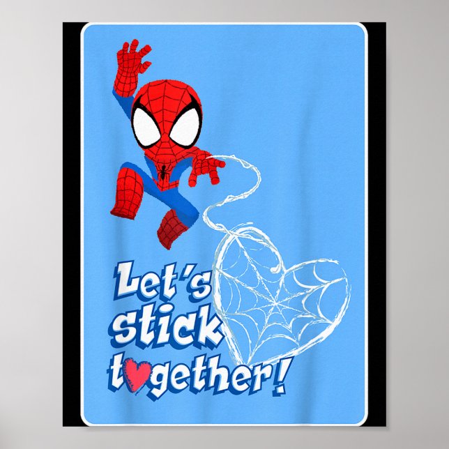 Marvel Spider-man Lets Stick Together Valentine Ca Poster (Front)