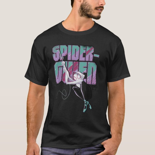 Marvel Spider Man Spiderverse Gwen Swing Graphic   T-Shirt (Front)
