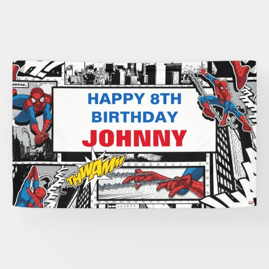 marvel spiderman birthday banner