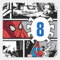 Marvel | Spiderman - Birthday Square Sticker