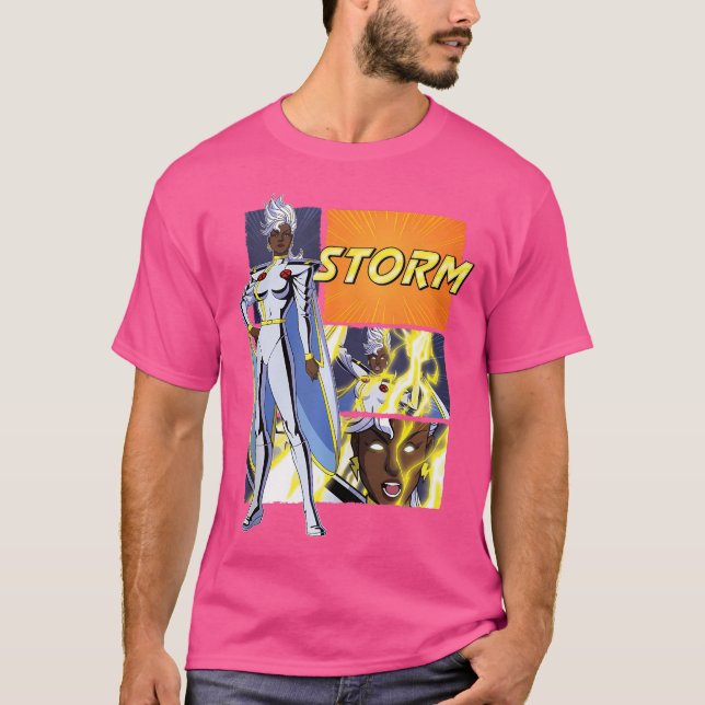 Marvel Studios X-Men 97 Storm Lightning Logo Actio T-Shirt (Front)