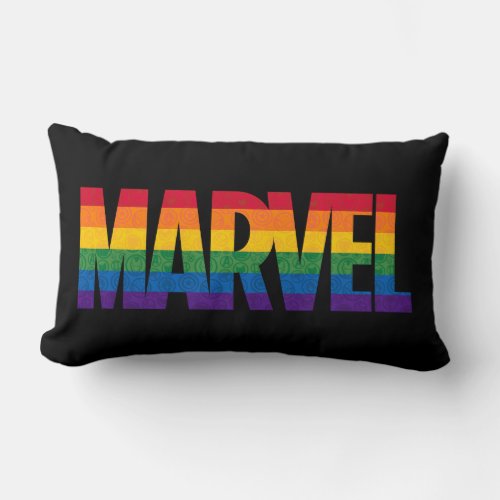 Marvel Super Hero Icon Horizontal Rainbow Lumbar Pillow