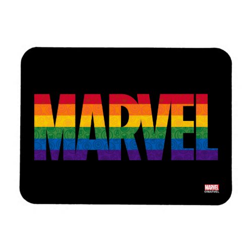 Marvel Super Hero Icon Horizontal Rainbow Magnet