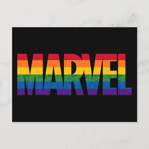 Marvel Super Hero Icon Horizontal Rainbow Postcard