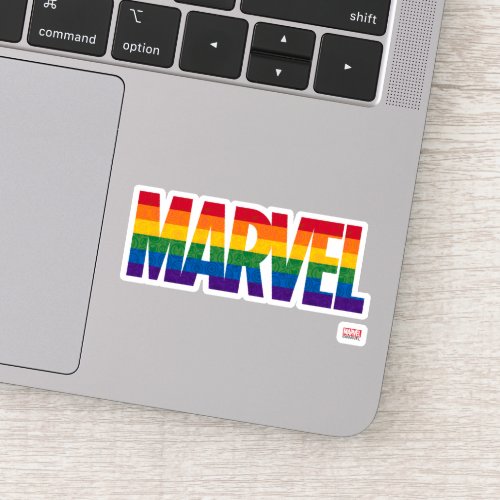 Marvel Super Hero Icon Horizontal Rainbow Sticker