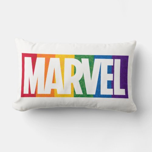 Marvel Super Hero Icon Rainbow Brick Lumbar Pillow