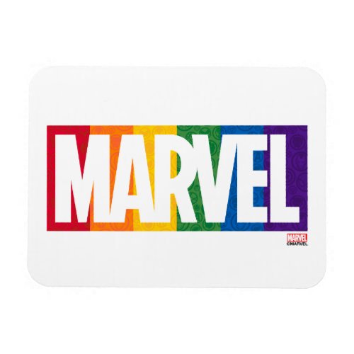 Marvel Super Hero Icon Rainbow Brick Magnet