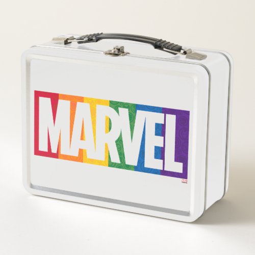 Marvel Super Hero Icon Rainbow Brick Metal Lunch Box