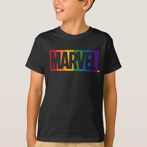 Marvel Super Hero Icon Rainbow Brick T_Shirt