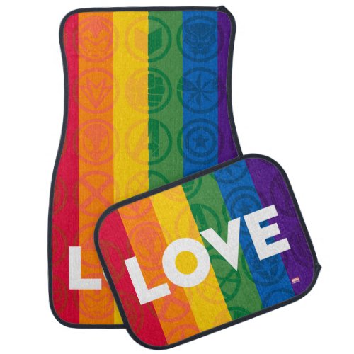 Marvel Super Hero Love Rainbow Brick Car Floor Mat