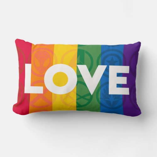 Marvel Super Hero Love Rainbow Brick Lumbar Pillow