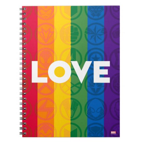 Marvel Super Hero Love Rainbow Brick Notebook