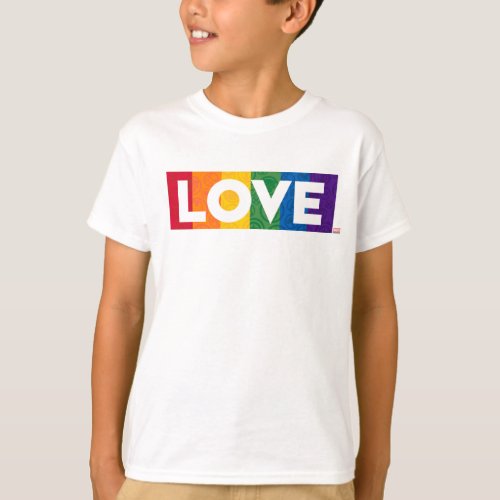 Marvel Super Hero Love Rainbow Brick T_Shirt
