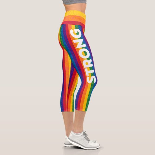 Marvel Super Hero Strong Rainbow Brick Capri Leggings