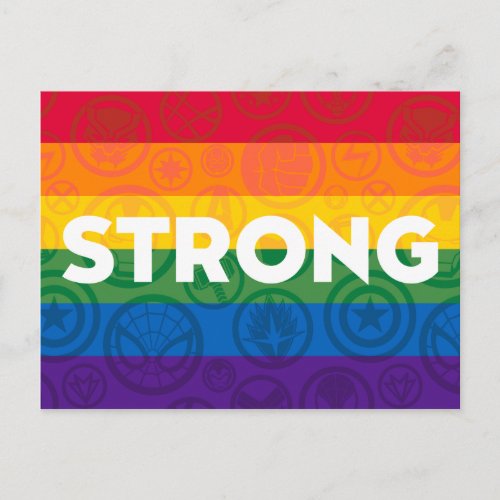 Marvel Super Hero Strong Rainbow Brick Postcard