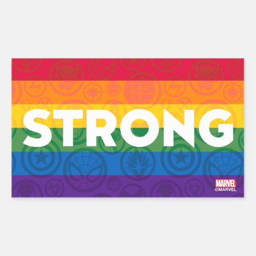 Marvel Super Hero Strong Rainbow Brick Rectangular Sticker