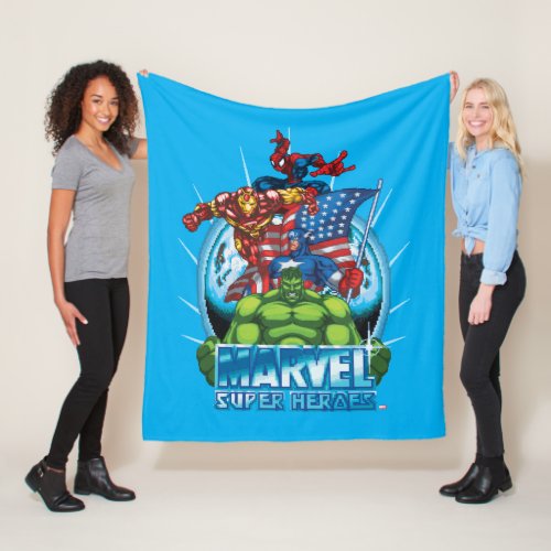 Marvel Super Heroes Character Video Game Sprites Fleece Blanket