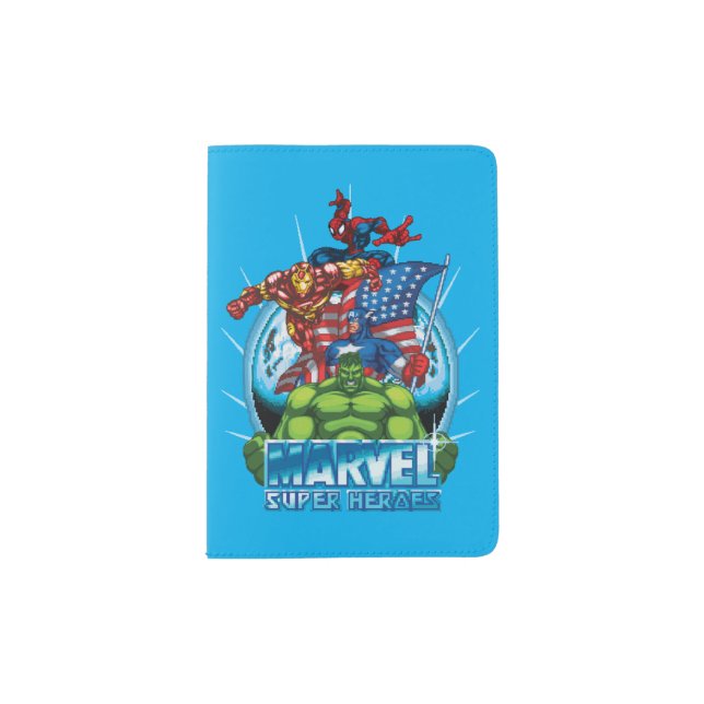 Marvel Super Heroes Character Video Game Sprites Passport Holder (Front)
