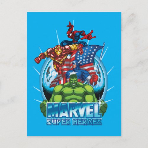 Marvel Super Heroes Character Video Game Sprites Postcard