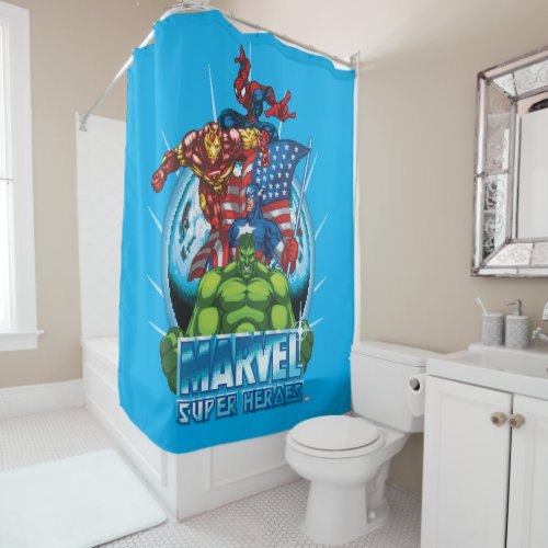 Marvel Super Heroes Character Video Game Sprites Shower Curtain