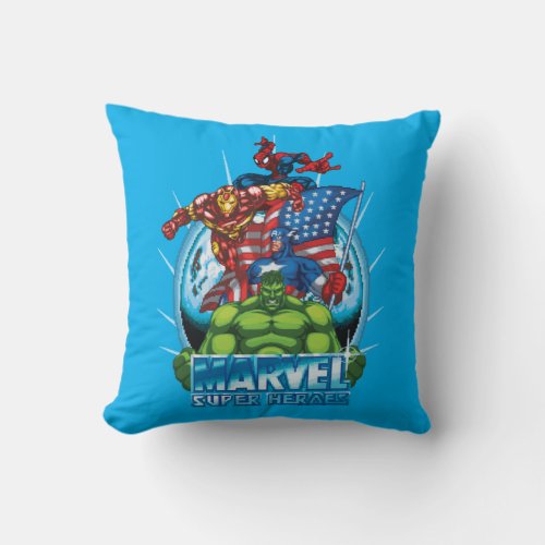 Marvel Super Heroes Character Video Game Sprites Throw Pillow