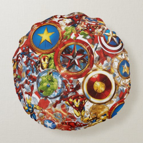  Marvel Universe Seamlessly Assembled Round Pillow