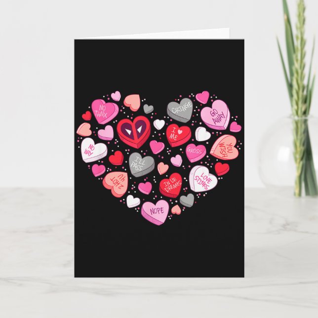 Marvel Valentine’s Day Deadpool Anti-love Candy He Card (Front)