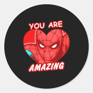 Marvel Valentines Day Spider-man You Are Amazing H Classic Round Sticker