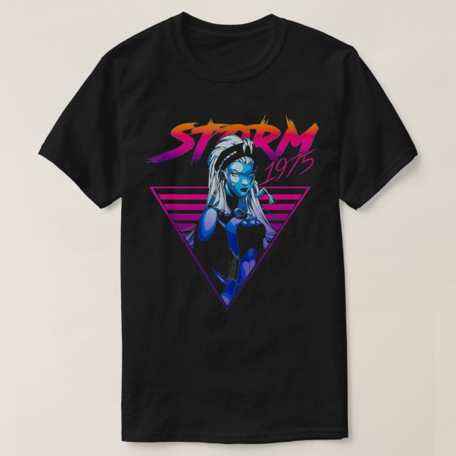 Marvel X-Men Storm 80's Retro Triangle Gradient Ta T-Shirt (Design Front)