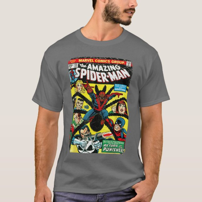 Marvelhe Amazing SpiderMan Comic Book Cover funny T-Shirt (Front)