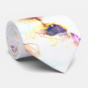 Marvellous Dusty Rose Golden Powder Marble Neck Tie