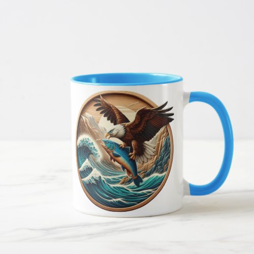 Marvellous Eagle Swooping Down to Catch Fish  Mug