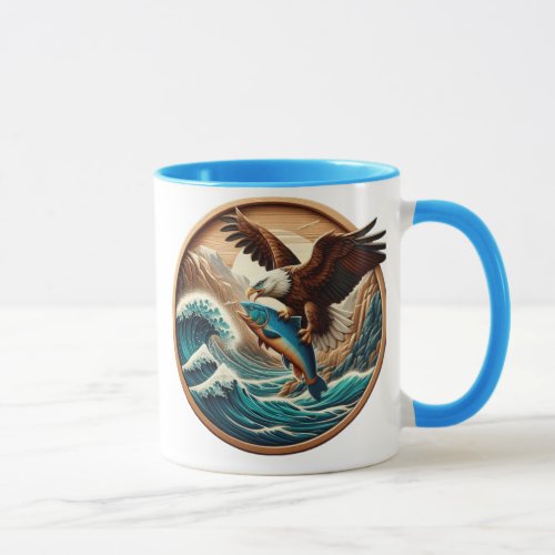 Marvellous Eagle Swooping Down to Catch Fish  Mug