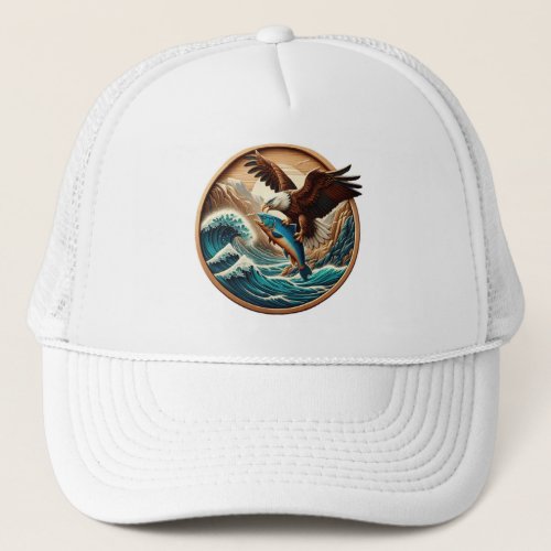 Marvellous Eagle Swooping Down to Catch Fish  Trucker Hat