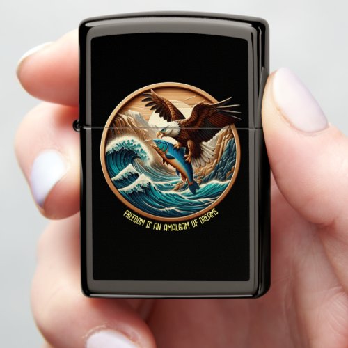 Marvellous Eagle Swooping Down to Catch Fish  Zippo Lighter