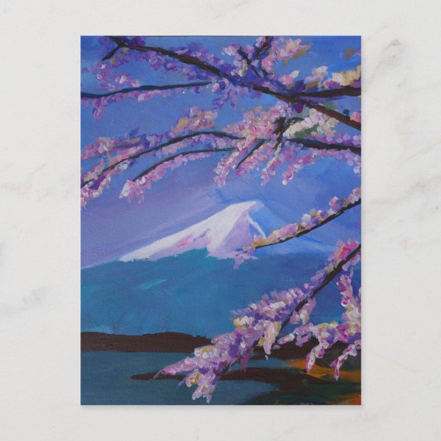 Marvellous Mount Fuji with Cherry Blossom in Japan Postcard (Front)